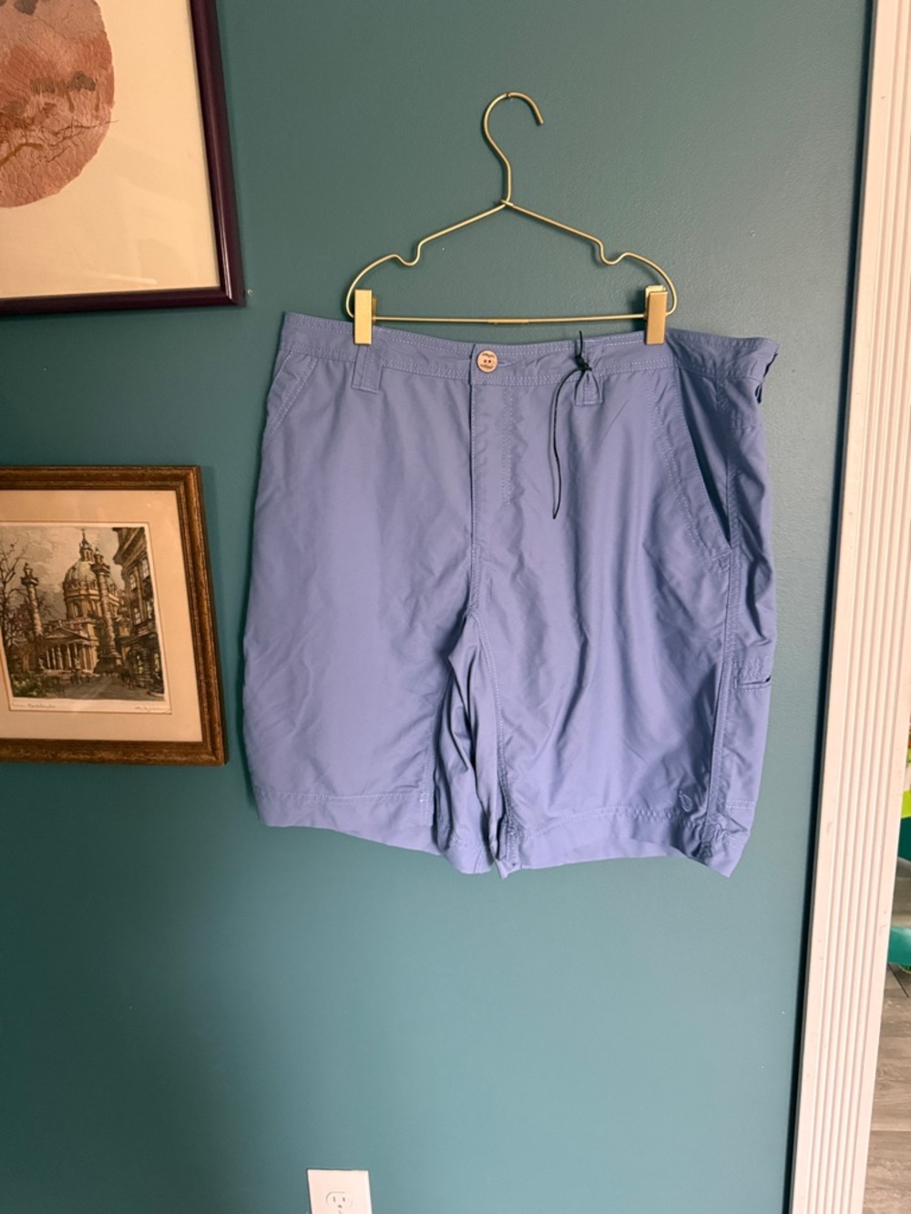 Mojo periwinkle nylon shorts